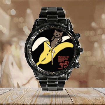 Discover Bananyang - 015. Brown Tabby Calendar Steel Band Watch