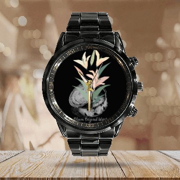 Discover Lily Can Recycle Sustainable Floral Design Eco Art Calendar Steel Band Watch
