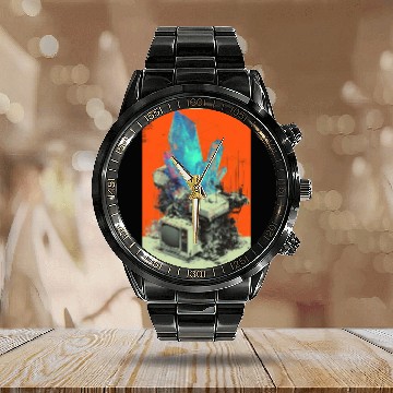 Discover Retro Tech Crystal Fusion Calendar Steel Band Watch