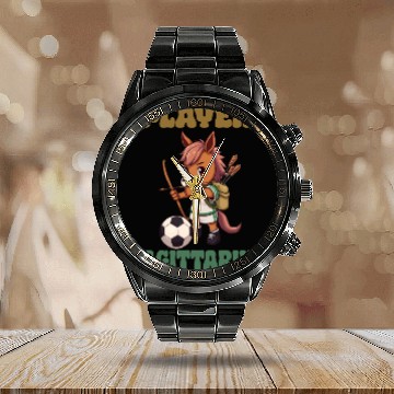 Discover Soccer Player Sagittarius Zodiac Sign Soccer Calendar Steel Band Watch