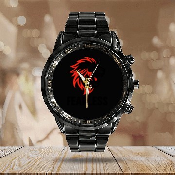 Discover Fearless – Roaring Lion Head Design Calendar Steel Band Watch