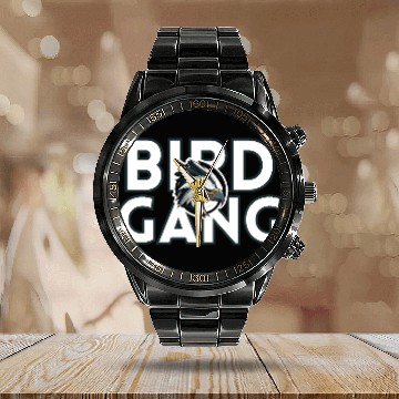 Discover Eagle Head Bird Gang Logo Design Calendar Steel Band Watch