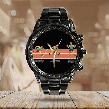 Discover Runners Race Day, Daily Training, Ready Run Rum Calendar Steel Band Watch