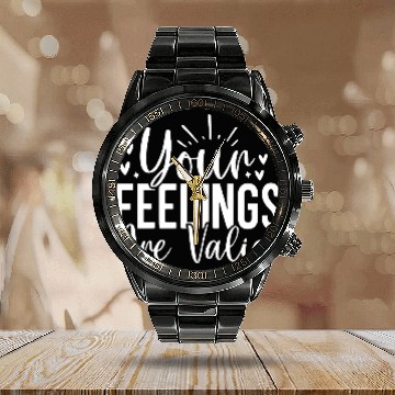 Discover Your Feelings Are Valid - Empathy Design Calendar Steel Band Watch