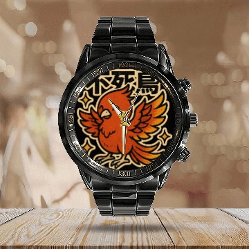 Discover Kawaii Phoenix Japanese Calendar Steel Band Watch