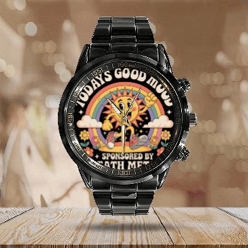 Discover Todays Good Mood Sponsored By Death Metal Calendar Steel Band Watch