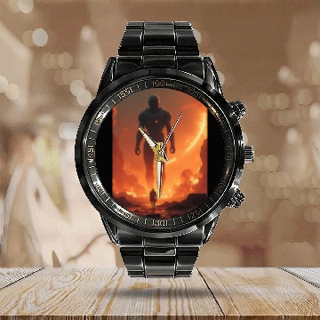 Discover Giant Alien Overwatch Scene Calendar Steel Band Watch