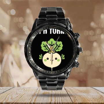 Discover Turnip Character Illustration Calendar Steel Band Watch