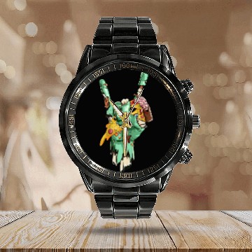Discover Zombie Rock Hand Holding Zombie Pizza Halloween  Calendar Steel Band Watch