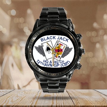 Discover Army HQ HQ Company 12th Aviation Group Comb Calendar Steel Band Watch