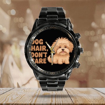 Discover Dog Hair, Don’t Care Calendar Steel Band Watch