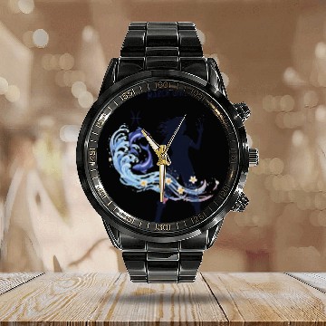 Discover March Girl Magic Watercolor Design Calendar Steel Band Watch