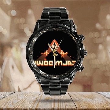 Discover Calm Down! Mirror Image: cool reverse typography Calendar Steel Band Watch