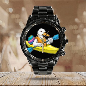 Discover Duck Easter Kayak Calendar Steel Band Watch