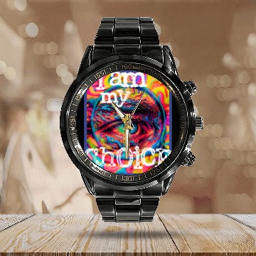 Discover Vivid Psychedelic Eye Art Calendar Steel Band Watch