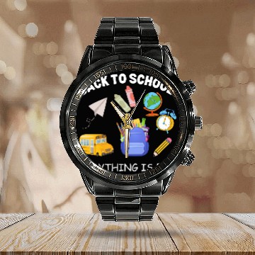 Discover It's Fine I'm Fine Everything Is Fine Teacher Shi Calendar Steel Band Watch