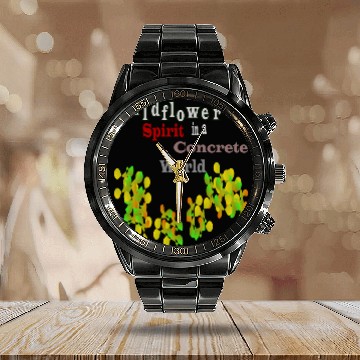 Discover Wildflower Spirit in a Concrete World Calendar Steel Band Watch