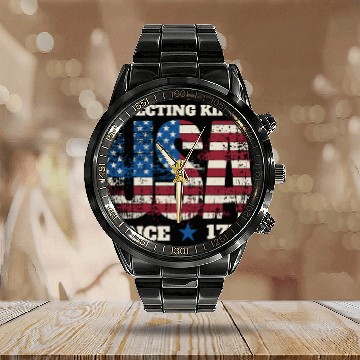 Discover Rejecting Kings Since 1776 Calendar Steel Band Watch