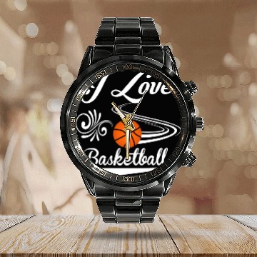 Discover I love basketball Calendar Steel Band Watch