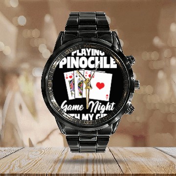 Discover Playing Pinochle Game Night With My Girls Calendar Steel Band Watch