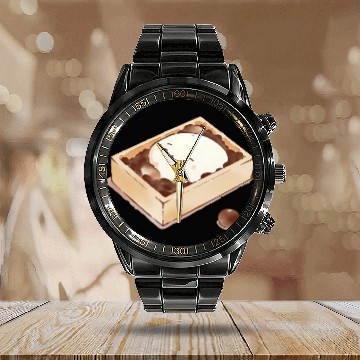 Discover Kawaii Mochi Cookie Illustration Calendar Steel Band Watch