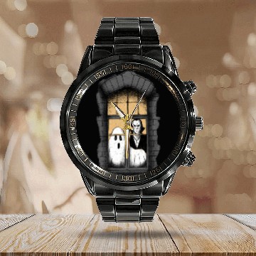 Discover Ghost and Vampire at the Window Calendar Steel Band Watch
