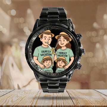 Discover Family Vacation Matching Calendar Steel Band Watch