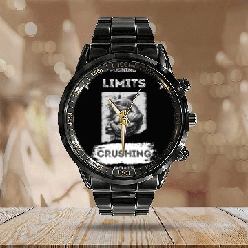 Discover PUSHING LIMITS – Ripped Shark Gym Design Calendar Steel Band Watch