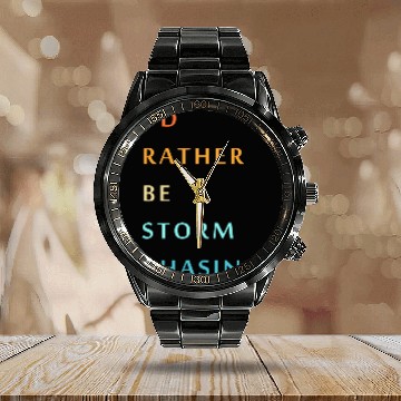 Discover Storm Chaser Tornado Storm Chasing Calendar Steel Band Watch