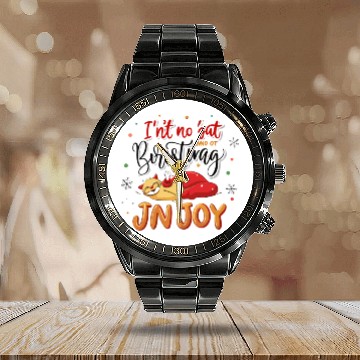 Discover Festive Cat Joy Christmas Design Calendar Steel Band Watch
