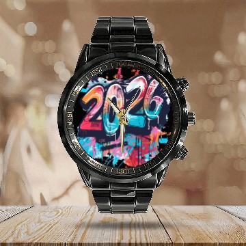 Discover Vibrant 2026 Graffiti Style Design Calendar Steel Band Watch