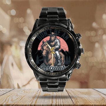 Discover Don't be an Assquatch Bigfoot Wild West Aspquatch Calendar Steel Band Watch