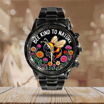 Discover Bee Kind To Nature Calendar Steel Band Watch