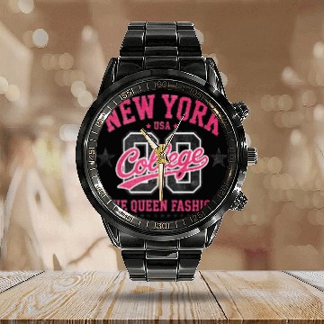 Discover Trendy Varsity College 08 Calendar Steel Band Watch