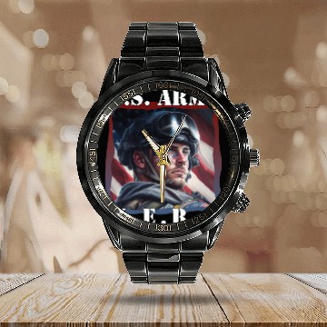 Discover US Army Hero American Soldier Patriotic Apparel Calendar Steel Band Watch