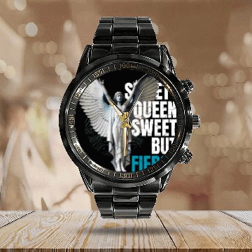 Discover Angel Statue with Empowering Quote Calendar Steel Band Watch