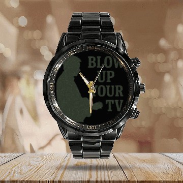 Discover Blow Up Your TV! Dark Green Calendar Steel Band Watch