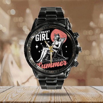 Discover Prepregnant Girl Summer Calendar Steel Band Watch