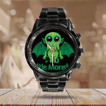 Discover Little Monster Cthulhu Cute Creepy Mythical Buddy Calendar Steel Band Watch