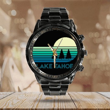 Discover Lake Tahoe California Calendar Steel Band Watch