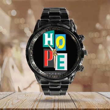 Discover HOPE Never Give Up Calendar Steel Band Watch | Inspirational