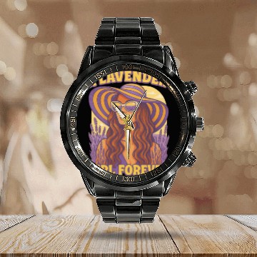 Discover lavender girl Calendar Steel Band Watch