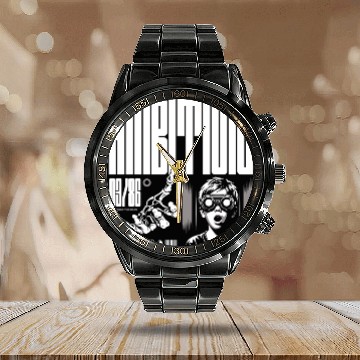 Discover Retro Comic Youth Illustration Calendar Steel Band Watch