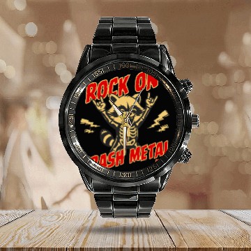 Discover Rock On Trash Metal Raccoon Skeleton Jumpsuit Calendar Steel Band Watch