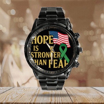 Discover Childhood Cancer Awareness Calendar Steel Band Watch