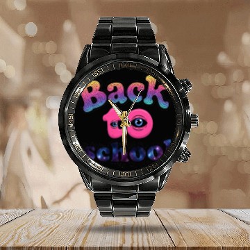 Discover Back to School Calendar Steel Band Watch