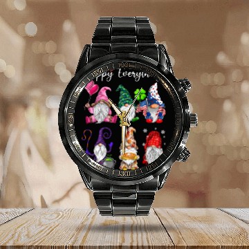 Discover Happy Everything Gnomes Every Seasons All Year Calendar Steel Band Watch