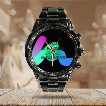 Discover Inspirational Breath Motivation Design Calendar Steel Band Watch