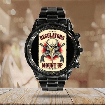 Discover Regulators Mount Up Skull Design Calendar Steel Band Watch