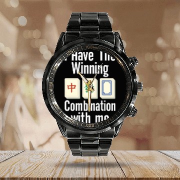 Discover Mahjong Winning Combination Funny Board Games Calendar Steel Band Watch